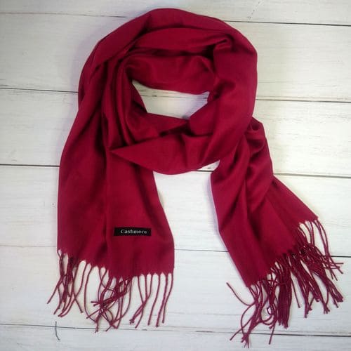 Жіночий шарфик палантин, довга кашемірова хустка - червона 