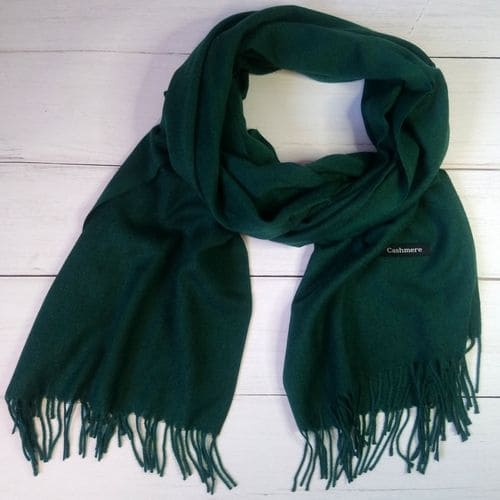 Жіночий шарф палантин, довга кашемірова хустка - зелена
