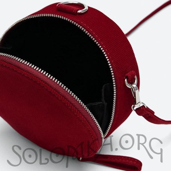 Красная бархатная (вельветовая) женская сумочка Zara