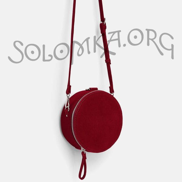 Червона оксамитова (вельветова) жіноча сумочка Zara