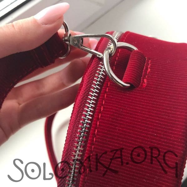 Красная бархатная (вельветовая) женская сумочка Zara