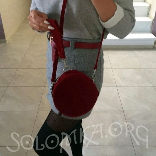 Червона оксамитова (вельветова) жіноча сумочка Zara 