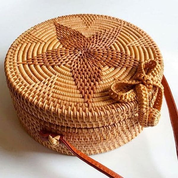 Жіноча сумка з ротанга з квіткою-зіркою 2022 20x8 см 