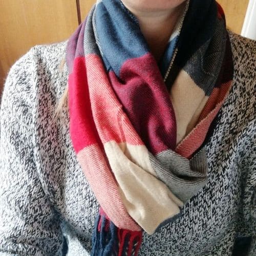 Жіночий картатий шарфик з кашеміру
