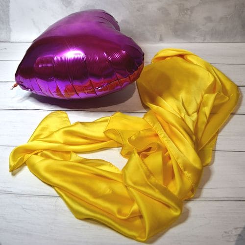Желтый шелковый шарф платок 180x90 см