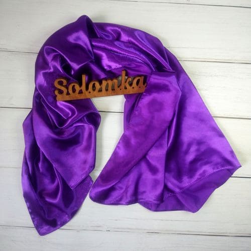 Шовковий квадратний шарфик жіночий фіолетовий 