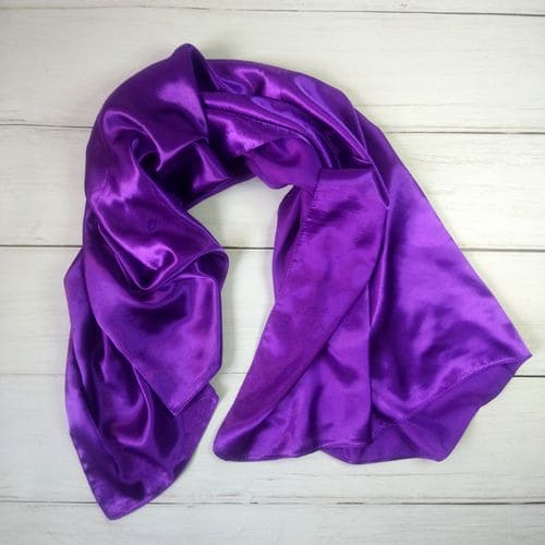 Шовковий квадратний шарфик жіночий фіолетовий
