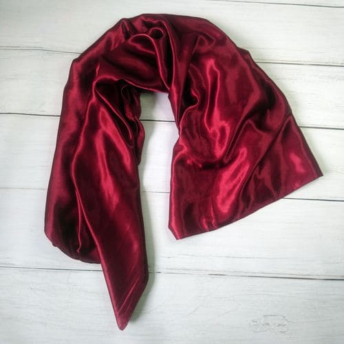 Квадратный шелковый шарф женский красный 90x90 см